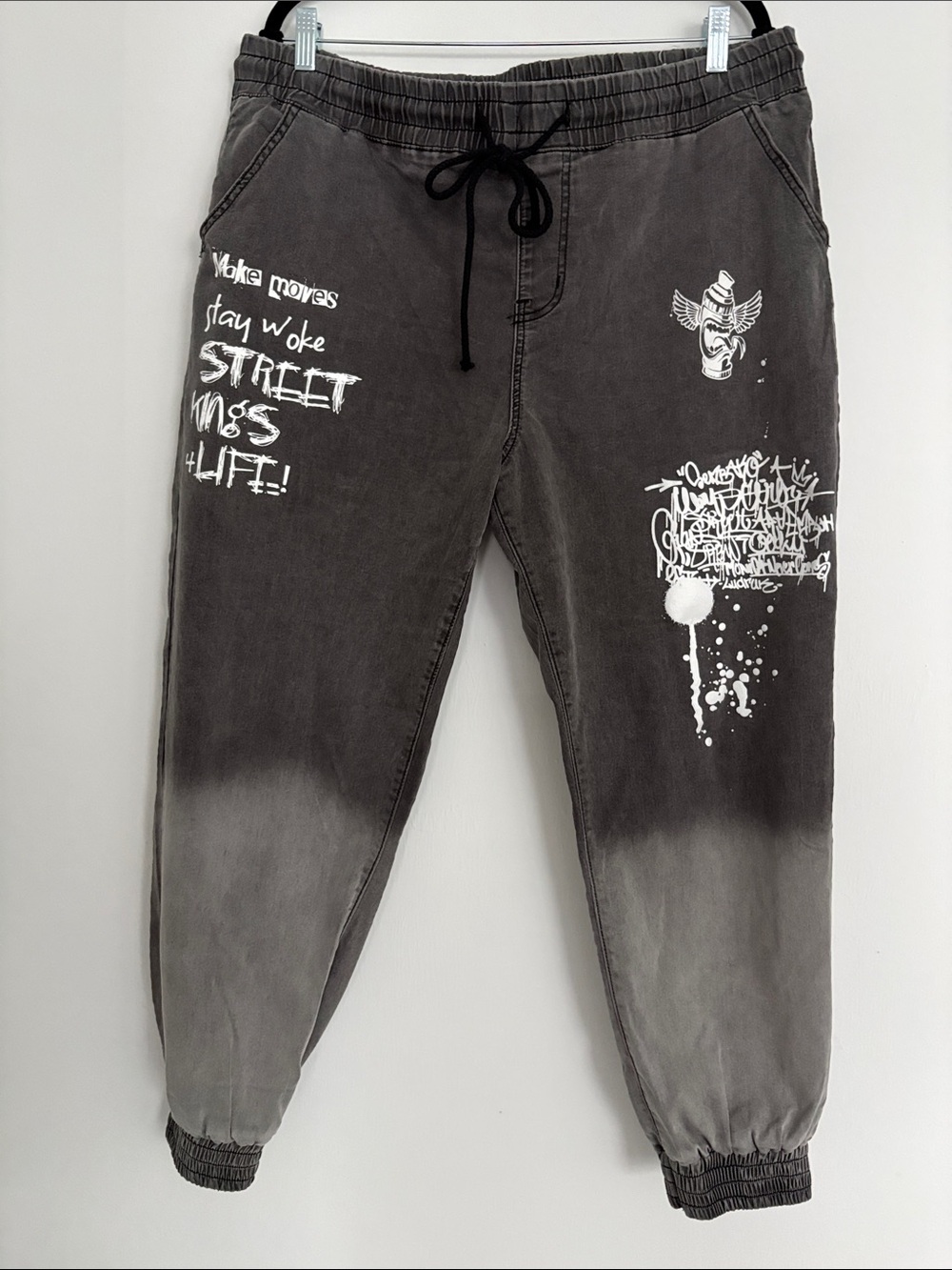 VIP Black Graphic Streetwear Jogger Jeans Size 19/20